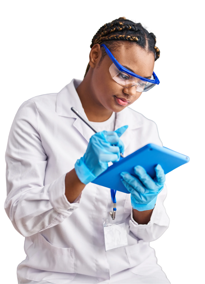 High school student working on research