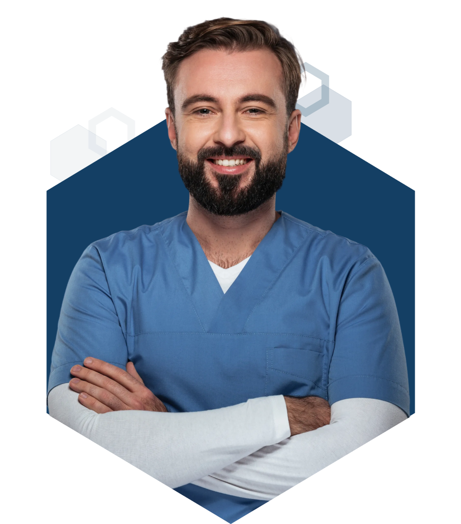 Medical student with folded arms