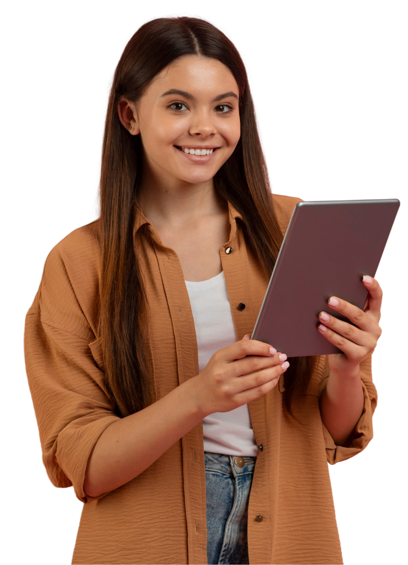 Online MCAT Tutoring Student with tablet