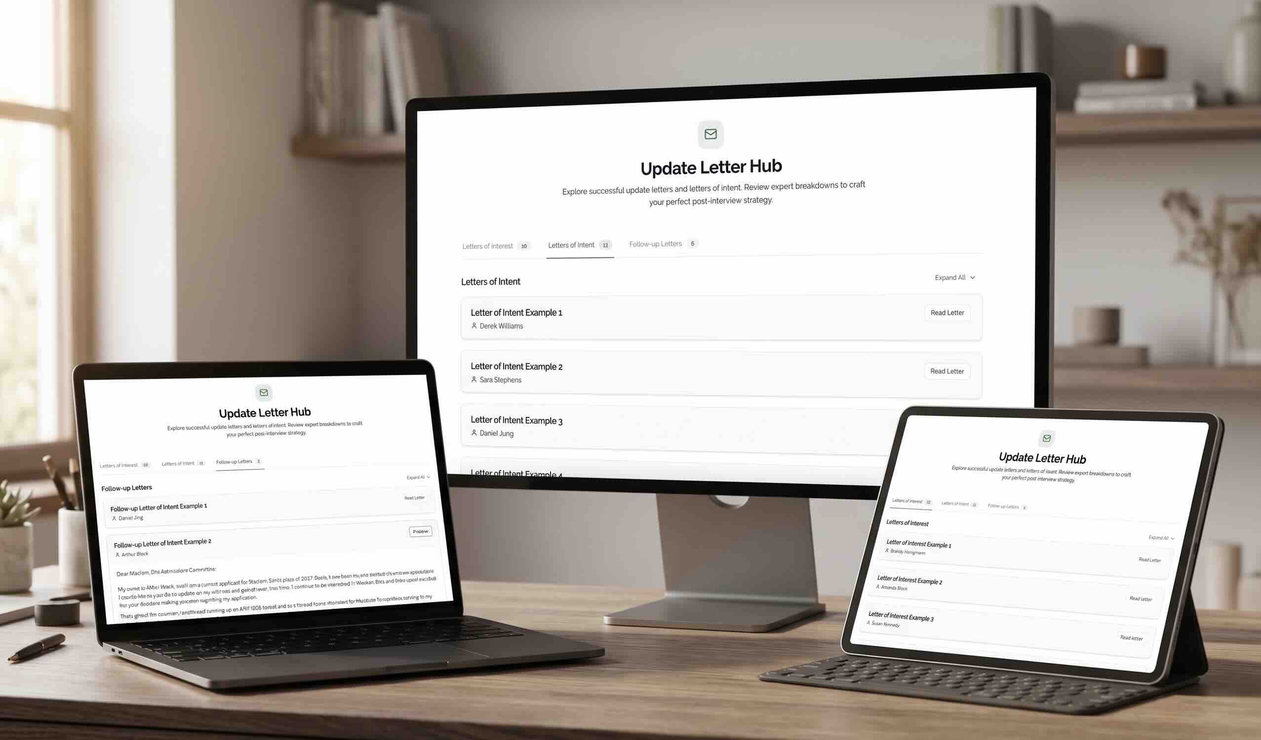 update-letter-premium-example-hub
